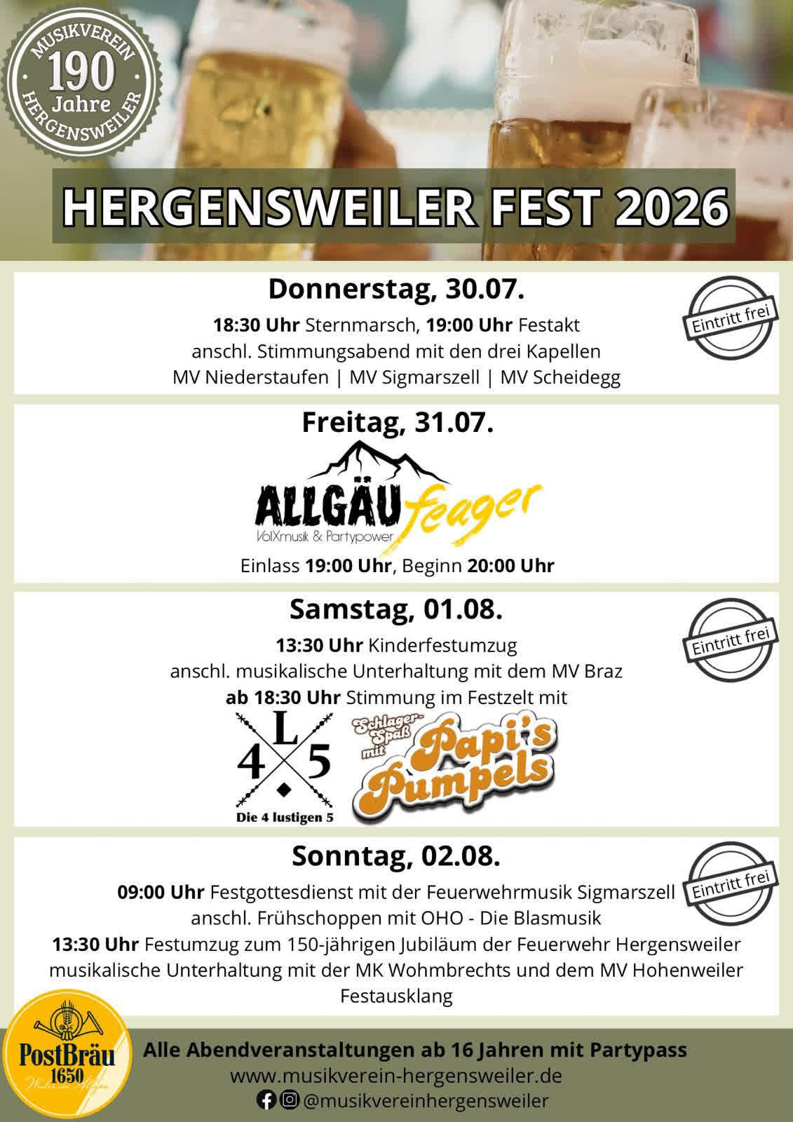 Hergensweiler Fest Programm