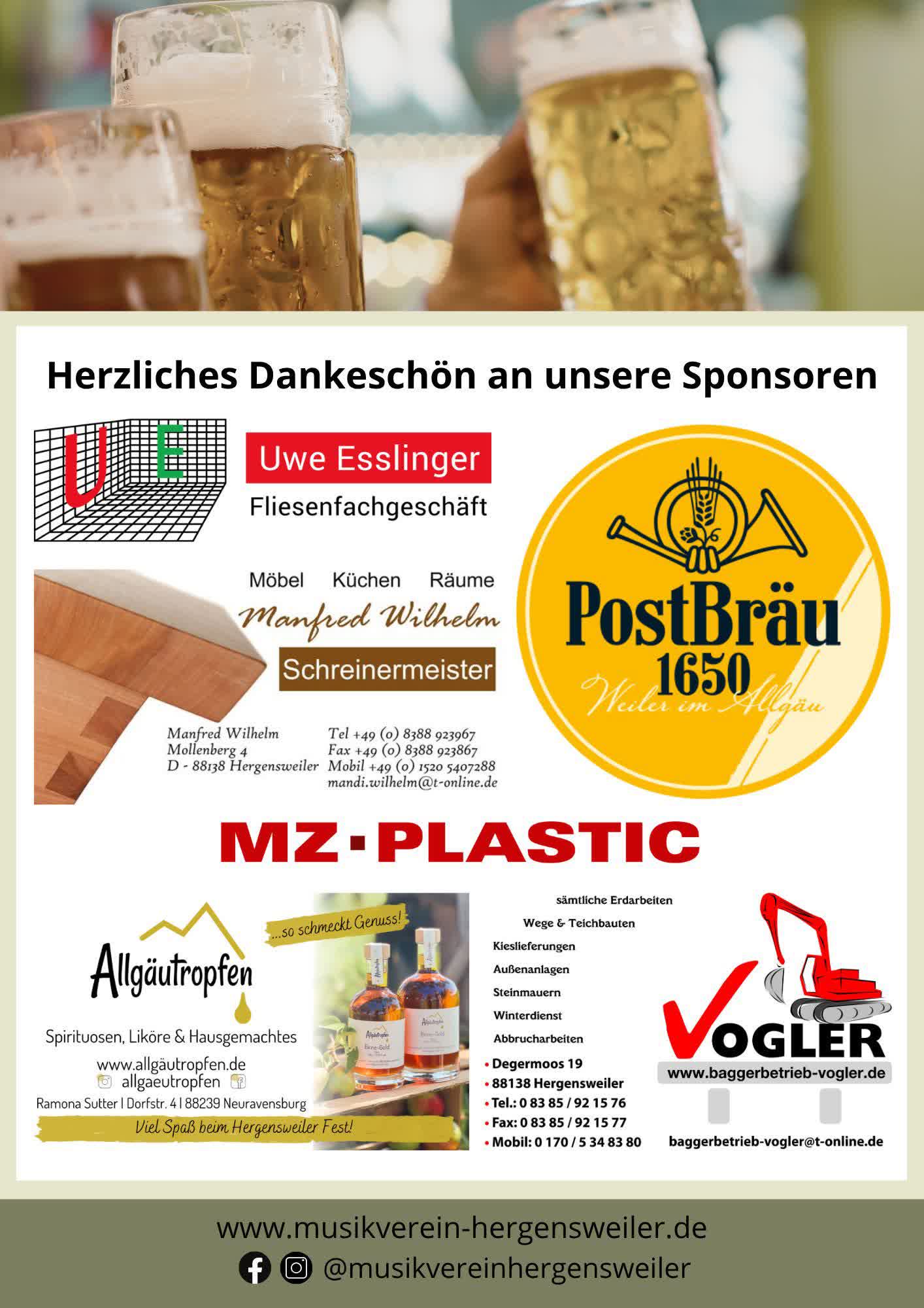 Hergensweiler Fest Sponsoren